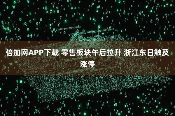 倍加网APP下载 零售板块午后拉升 浙江东日触及涨停